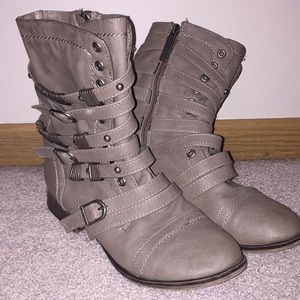 Buckled combat boots